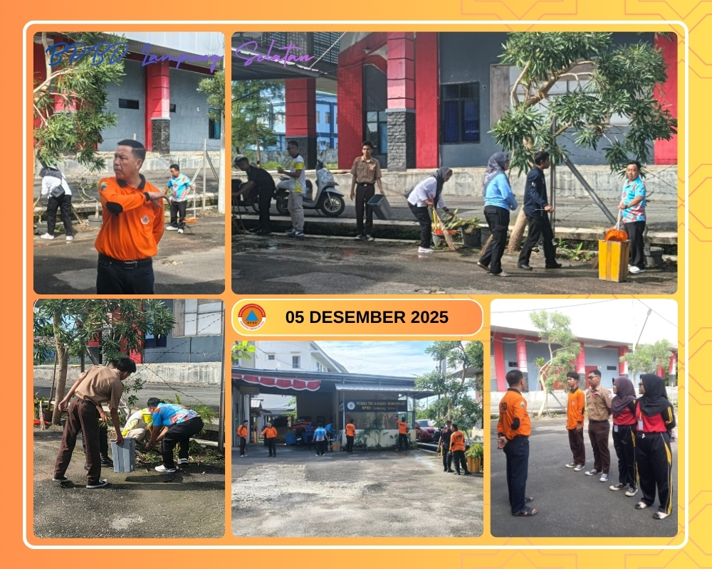 BPBD Lampung Selatan Gelar Aksi Bersih-Bersih Kantor, Wujudkan Lingkungan ABRI